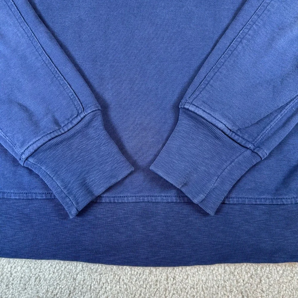 VTG Polo Ralph Lauren Pullover Mens Medium Blue Quarter Zip Military Elbow Patch
